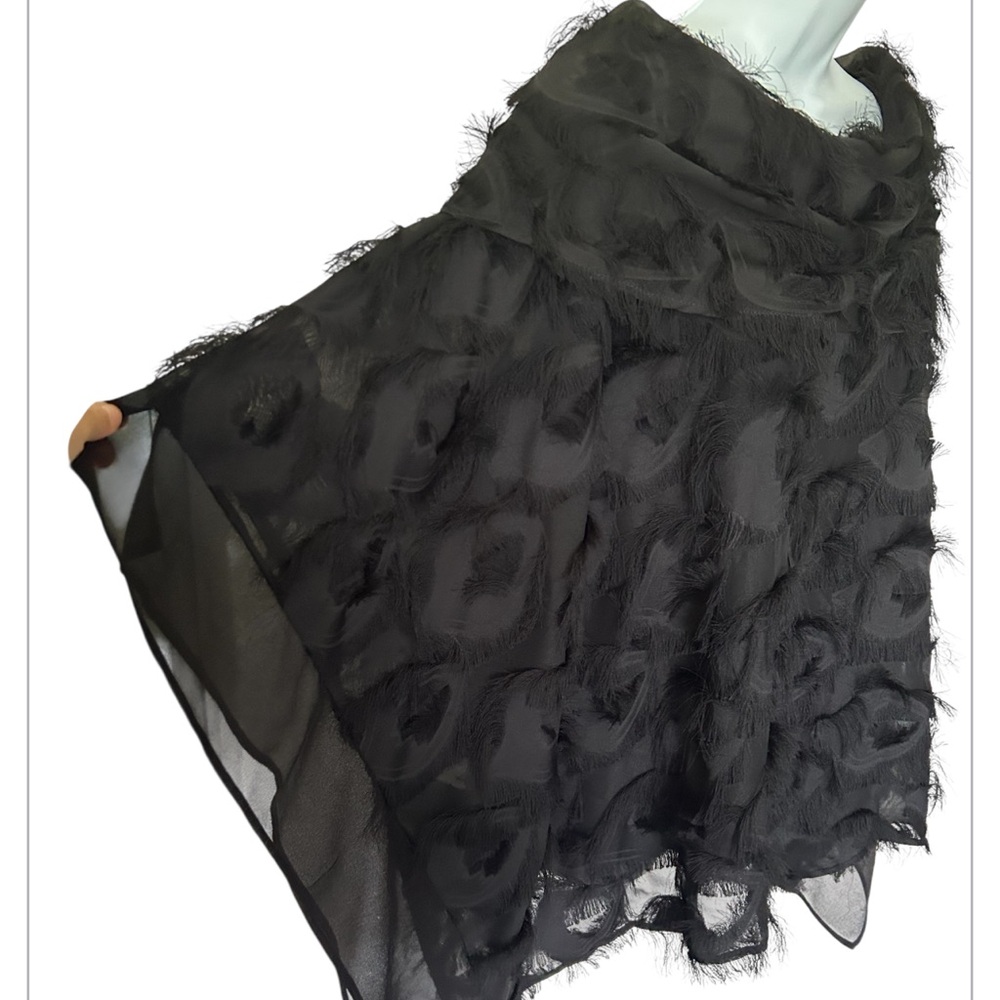 IC Collection Black Eyelash Tunic Caftan Sleeve Excellent Size L - Picture 4 of 9